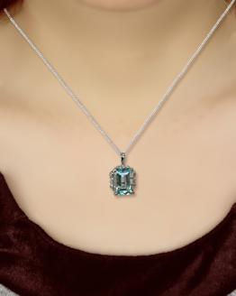 ブルートパーズ ペンダント 8ct SV925 大粒 （161275）