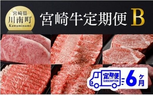 
										
										【定期便】宮崎牛６ヶ月定期便Ｂ【 肉 牛肉 国産 黒毛和牛 肉質等級4等級以上 4等級 5等級 ミヤチク ステーキ 焼肉 全６回 定期便 】［D0677t6］
									