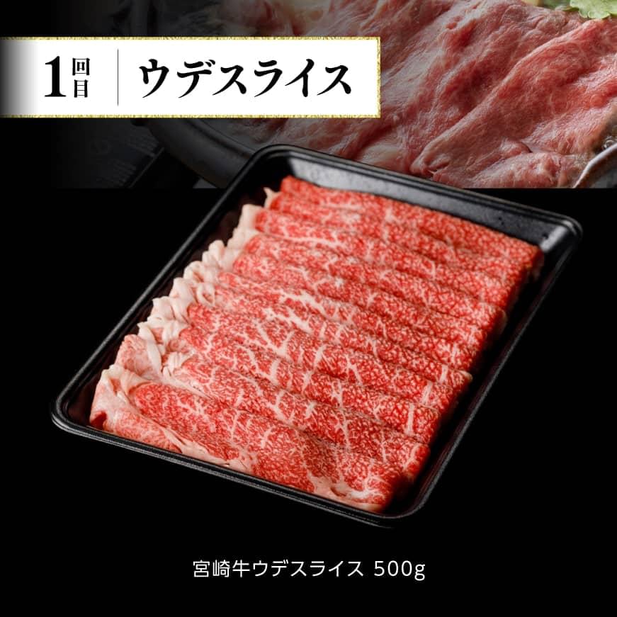 【定期便】宮崎牛３ヶ月定期便Ｂ‐２　肉牛牛宮崎牛肉国産牛肉宮崎県産牛肉黒毛和牛ミヤチク牛肉全3回送料無料牛肉 [D0674t32]