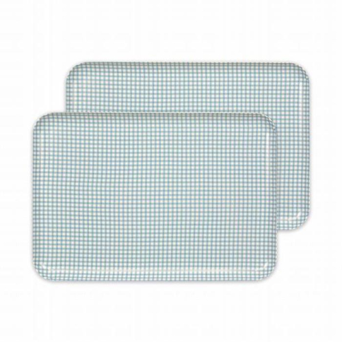 【ブルー2枚組】ST ランチョン トレー L 39cm チェック タツクラフト 【Tk108】