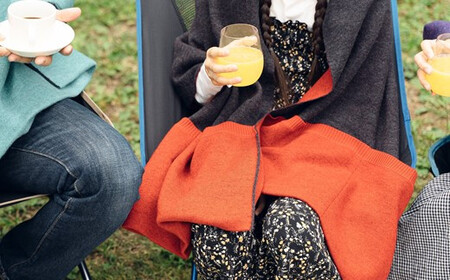 ストール CLEMATIS 接結カラフルストール ( 折り返しポケット・レッド・Fサイズ ) | レディース メンズ おしゃれ シンプル マフラー 秋冬 秋 冬 プレゼント ギフト 新潟県 五泉市 株