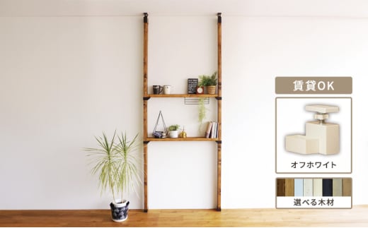 [№5258-7815]LABRICO棚セットM　アジャスター：オフホワイト×ステインブラック