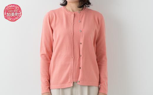 コットン ラウンドネックカーディガン　女LL：42 ｜ 天然素材 春夏 レディース《白田のカシミヤ/SHIRATA KNITWORKS》
