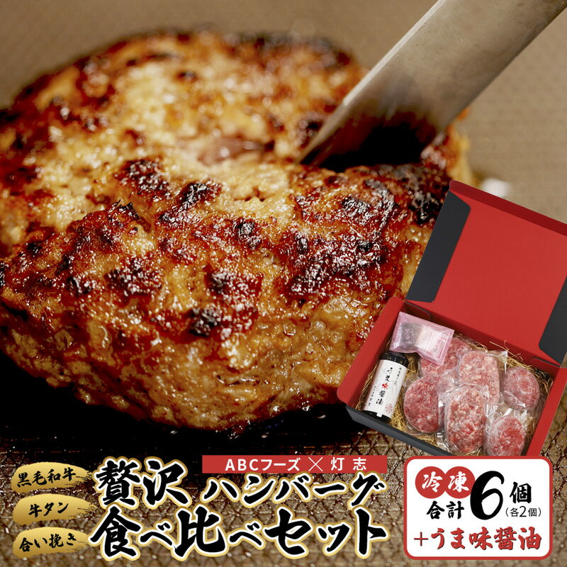 【ふるさと納税】舞鶴三味膳 贅沢ハンバーグ詰め合わせ｜黒毛和牛・牛タン・合挽きハンバーグ 醤油・薬味付き お取り寄せグルメ 京都 舞鶴