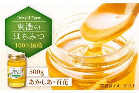 100％国産岐阜の豊かな自然で取れた東濃のはちみつ 500g（あかしあ）はちみつ 蜂蜜 ハチミツ 国産 アカシア 500g 濃厚 純粋 おいしい 甘い 岐阜県産 ギフト プレゼント 贈り物 送料無料 [MAB004]