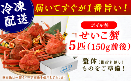 【先行予約】【加福鮮魚】「若狭小浜港産地直送」冷凍セイコガニ(コッペガニ) ボイル5杯【2024年11月7日より順次配送】