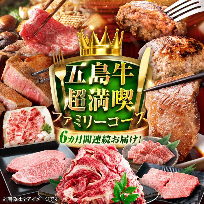 【ふるさと納税】【6回定期便】お届け内容が毎月変わる！大満足！五島牛 ファミリー特撰コース 五島市/五島市ふるさと納税[PZX029]