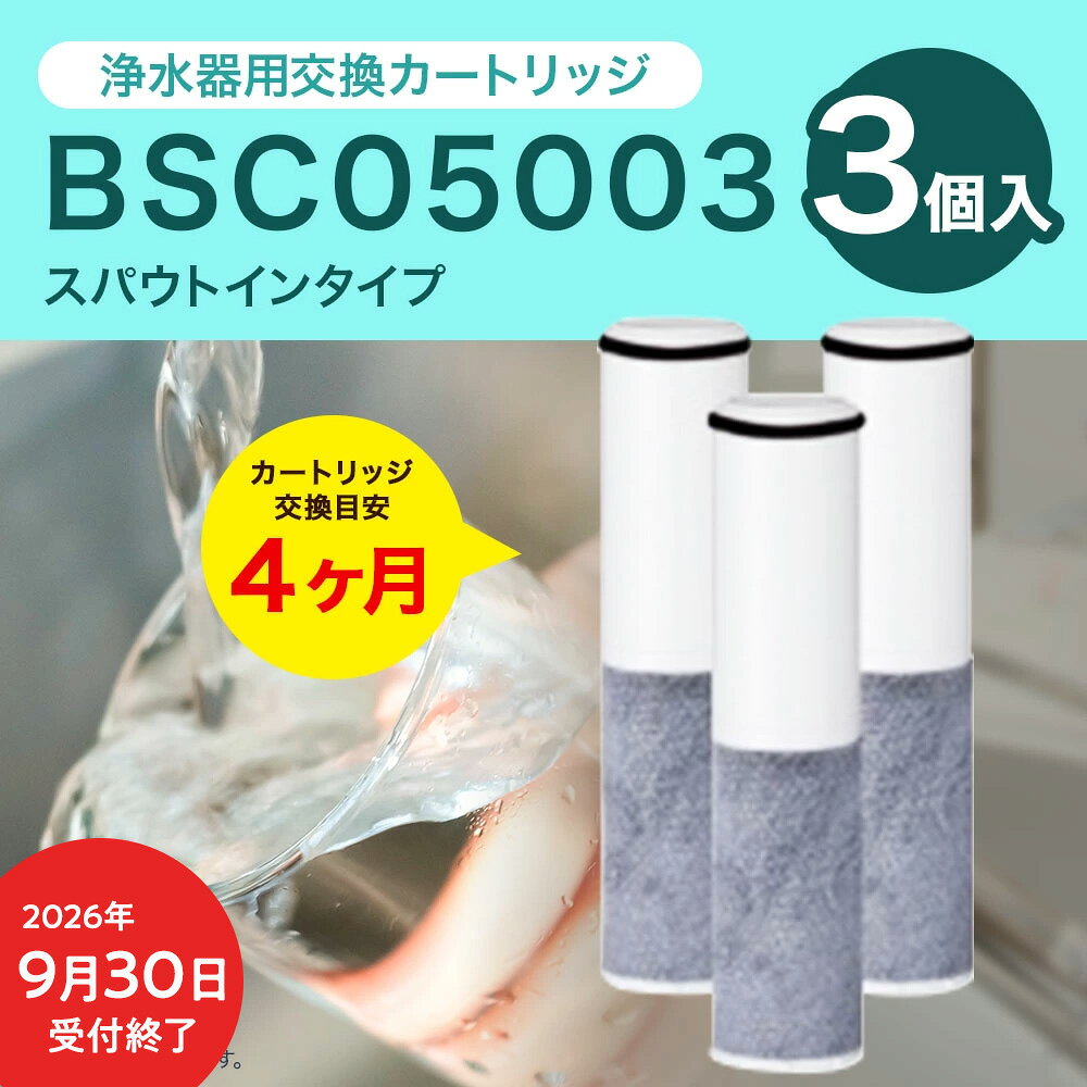 【ふるさと納税】【2026年9月30日（水）受付終了】クリンスイ 浄水器用交換カートリッジ BSC05003 3個入 スパウトインタイプ 水 お水 家庭用 ろ過 交換カートリッジ カートリッジ キッチン 新生活 おいしい水 送料無料