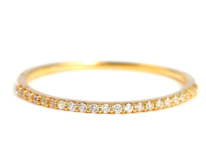 〈 甲府ジュエリー 〉K18 ダイヤモンド0.08ＣＴ極細リングＲ4004DI-Y