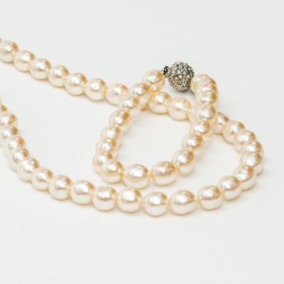 ふるさと納税 和泉市 《いずみパール》 ガラスバロックパール　ネックレス&ブレスレット(留具:マグネット式)【AN128】 |  | 01