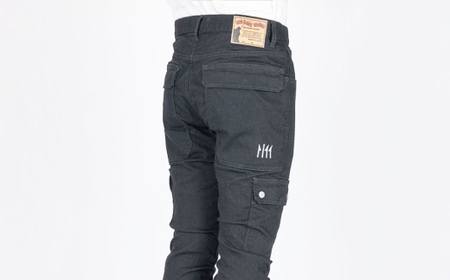 【THE BACK WATER】撥水ストレッチデニム釣り・アウトドアブラックカーゴパンツ　BW-403VMBB(36インチ)