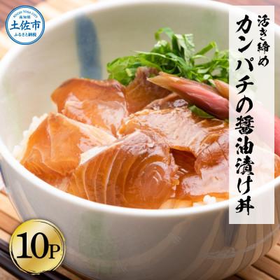 ふるさと納税 土佐市 訳あり　活き締めカンパチの醤油漬け丼(10P)セット