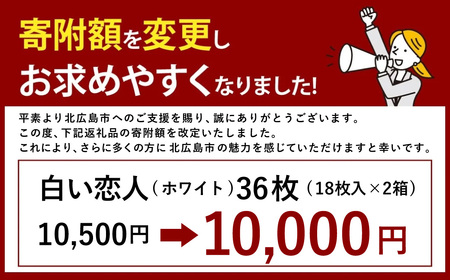 白い恋人 (ホワイト) 36枚(18枚入×2箱) ラングドシャ クッキー チョコ お菓子 おやつ 北海道 北広島市