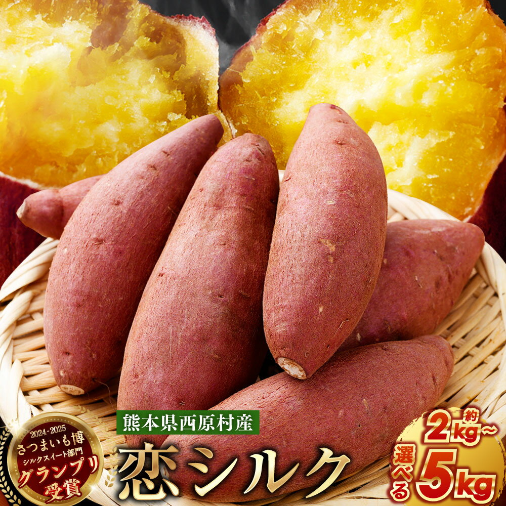 【ふるさと納税】〈 選べる内容量 〉 『 2024－2025 さつまいも博 シルクスイート 部門 グランプリ 受賞 』 恋シルク 約2kg 約3kg 約5kg さつまいも サツマイモ 芋 しっとり なめらか 甘い 熊本県 西原村 送料無料 【2026年2月下旬まで発送予定】