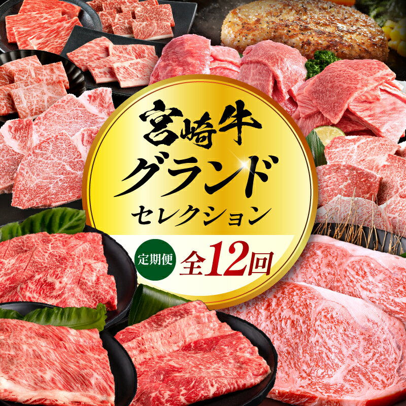 【ふるさと納税】＼宮崎牛の人気返礼品を詰め込みました！／【全12回定期便】宮崎牛グランドセレクション 定期便 牛肉 肉 お肉 精肉 牛 宮崎牛 ブランド牛 国産牛 宮崎県産 国産 焼肉 すき焼き ステーキ ハンバーグ BBQ 贈答 贈り物 ギフト 小分け 人気 おすすめ 宮崎市