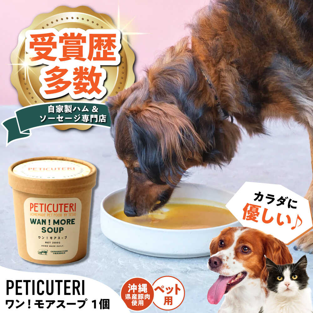 【ふるさと納税】PETICUTERI 『犬・猫用スープ -WAN!MORE SOUP (ワン！モアスープ) 』 ペットフード ドッグフード キャットフード 犬 猫 沖縄市 6000円 / TESIO[BCAD022]