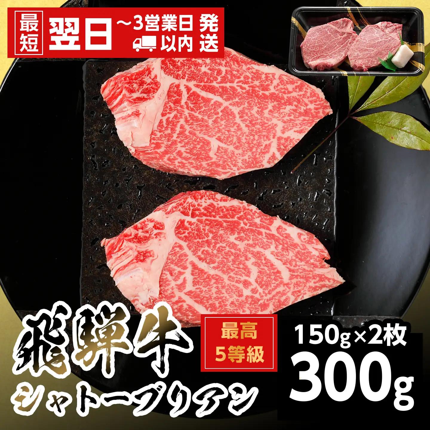 【最短発送】 飛騨牛 最高5等級 シャトーブリアンステーキ 300g 150g×2枚 5等級 ステーキ 養老ミート