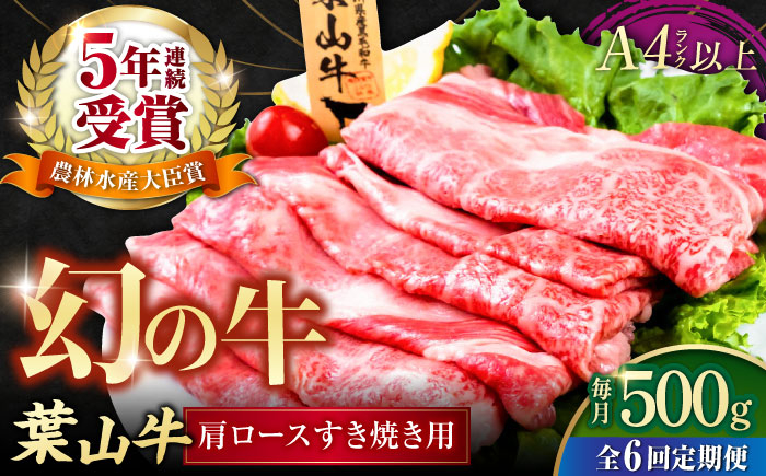 
【全6回定期便】葉山牛肩ロースすき焼き用 250g×2パック 小分け 牛肉 すきやき 冷凍 計500g【株式会社羽根】 [AKAG037]
