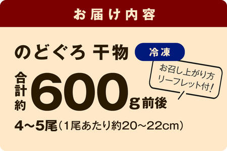 のどぐろ干物（4～5枚 計600g 20～22cm前後）浜田港目利き工場長厳選「のどぐろ」河野乾魚店 魚 干物 干もの 乾物 一夜干し のどぐろ セット 厳選 冷凍 個包装 産地直送 【156】