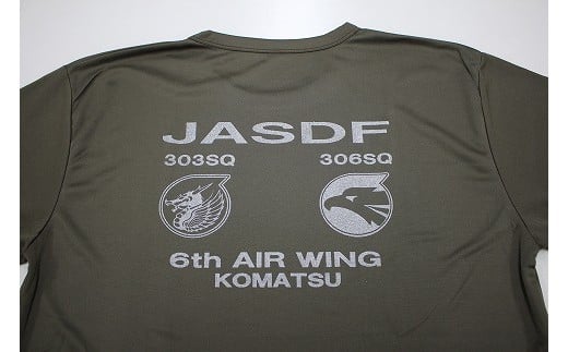 007001. 小松基地グッズ　小松基地オリジナル　ドライTシャツ　OD（Lサイズ）