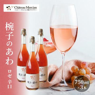 ふるさと納税 上田市 スパークリングワイン 椀子のあわ ロゼ 辛口 750ml 3本 セット[54040680]