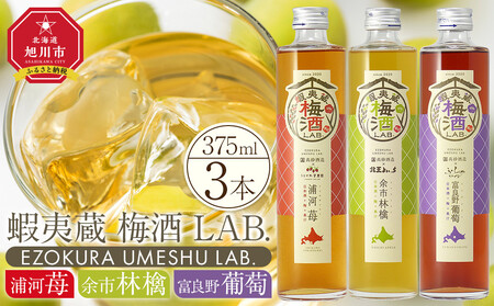 日本酒ベース 蝦夷蔵 梅酒 LAB.セット（苺・林檎・葡萄）| 飲み比べ セット いちご りんご ぶどう アルコール 限定 北海道_01106