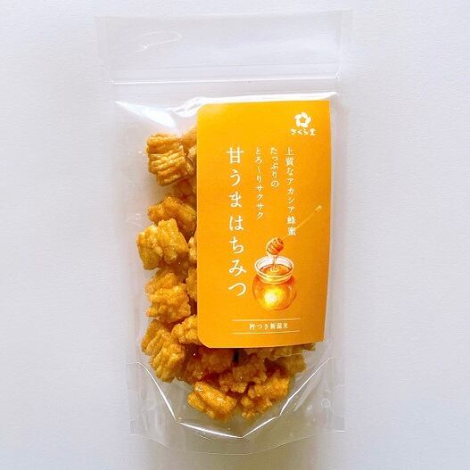 スタンドパック おかき 甘うまはちみつ 12個 さくら堂 さくら製菓 新潟 新発田 菓子 お菓子 おかし 和菓子 アカシア はちみつ ハチミツ 蜂蜜 甘い 昆布だし 鰹だし 醤油 米 お米 もち米 ラ