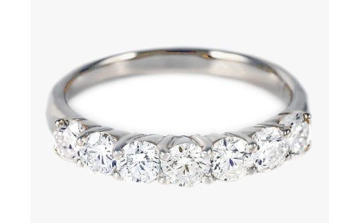 【サイズ：9号】＜ 甲府ジュエリー ＞1キャラット　プラチナ　ハーフエタニティリング　R2090DI-P