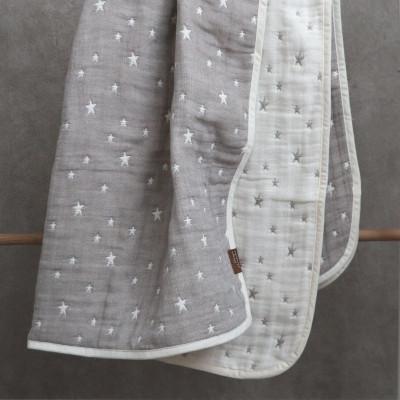 ふるさと納税 泉佐野市 泉州南部織 ふわふわ6重ガーゼマルチケット-Sサイズ-(星柄/グレージュ)G1895 |  | 01