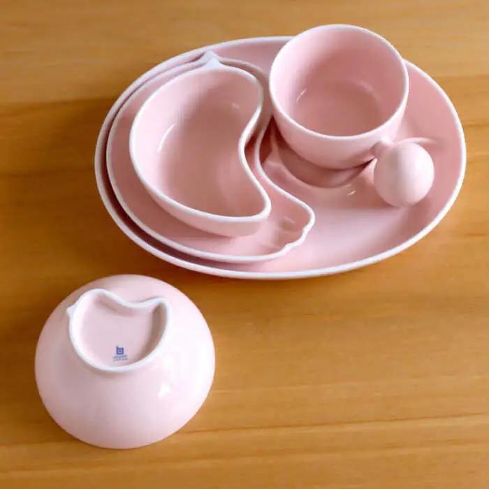 【白山陶器】【PiPi】お子様用食器 ピンク 5点セット【波佐見焼】[TA195]