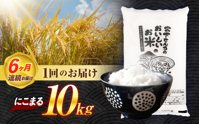 ＜先行予約＞(令和7年産)【6回定期便】長崎県認定特別栽培米にこまる10kg / 米 こめ コメ おこめ お米 白米 精米 にこまる kome 長崎県産 / 諫早市 / 宮下農園   [AHCG024