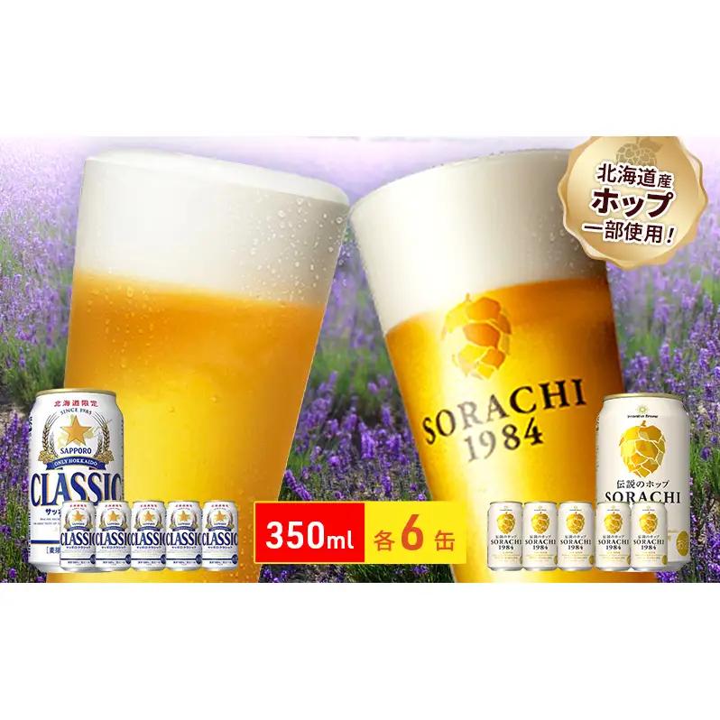 ビールの味くらべ！SORACHI VS クラシック 各350ml×6缶（合計12缶）缶ビール 飲み比べ お酒 酒 生ビール 飲み物 ギフト プレゼント お土産 贈答用 家飲み 晩酌 パーティー 缶ビー
