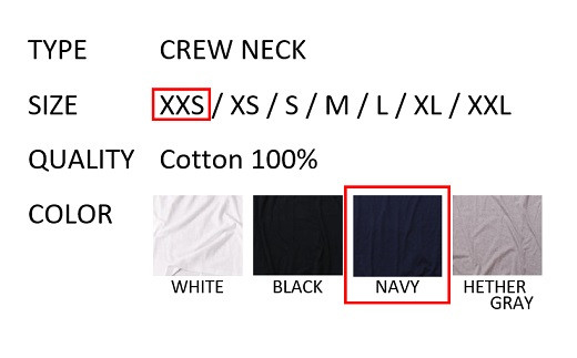 【XXSサイズ】 EIJI T−SHIRT クルーネック ネイビー _SM15-1 ｜ 服 Tシャツ ティーシャツ 国産 日本製 大阪府 阪南市