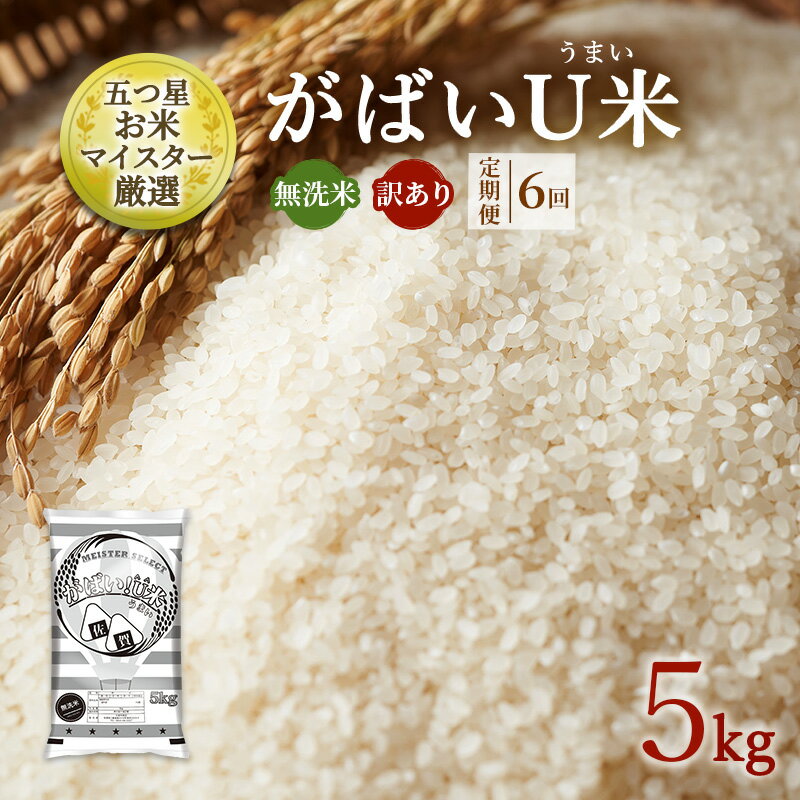 【ふるさと納税】定期便 6ヶ月 訳あり 米 鳥栖市ふるさと納税限定がばいU米(うまい) 【無洗米】 5kg 五つ星お米マイスター厳選 (お徳用ブレンド米) 家庭用 生活応援 ※配送不可：離島