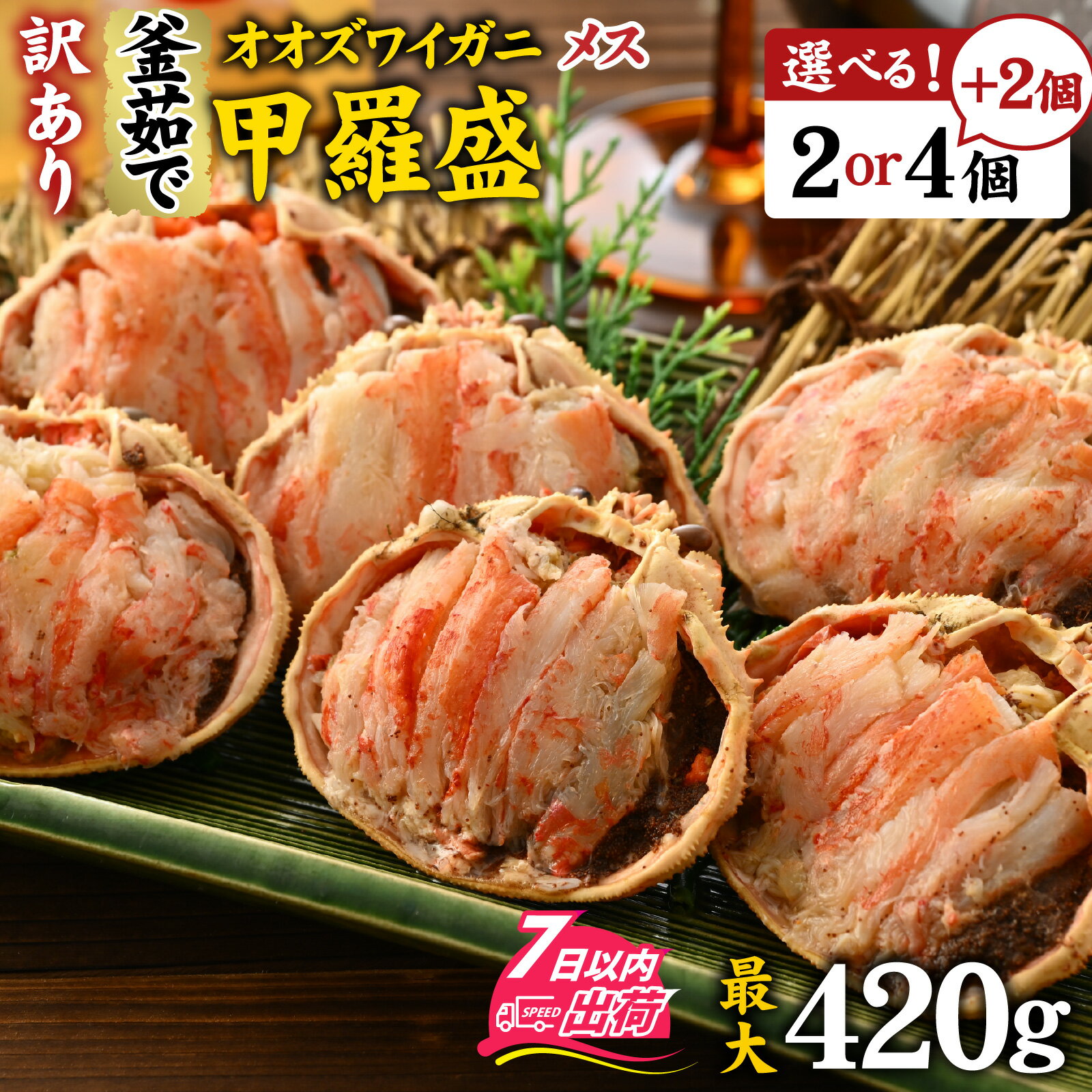 【ふるさと納税】【訳あり】釜茹で 蟹好き集まれ！オオズワイガニ（メス）甲羅盛セット / 甲羅盛り カニ かに 蟹 オオズワイガニ むき身 茹でガニ カニボイル 茹で蟹 ボイル 茹で ズワイガニ 冷凍 かに酢 国産 カニ足 カニ脚 蟹脚 海鮮 楚蟹 蟹味噌 かに味噌 [A-096035]