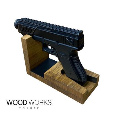ふるさと納税 横手市 WOOD WORKS 日本製 ガンスタンド 1丁掛【本体カラー:ライトブラウン】
