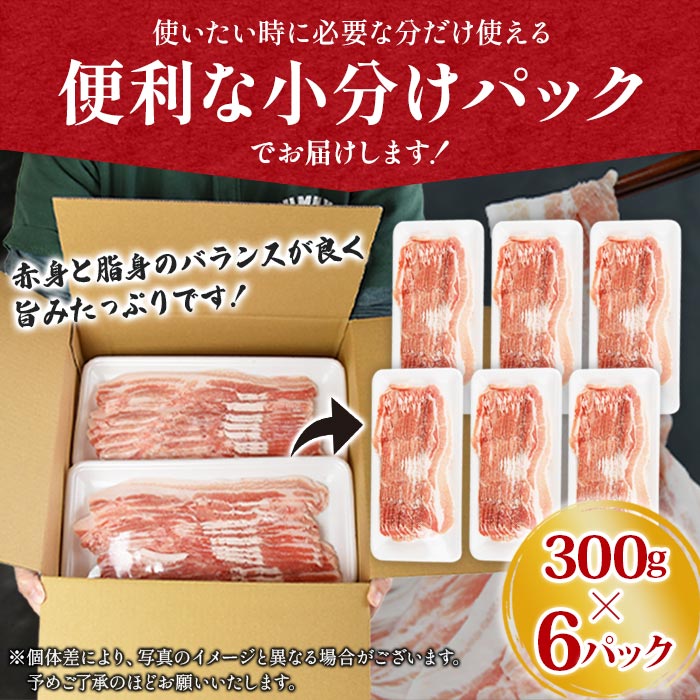 ★数量限定 豚肉★＼累計12,000パック突破！／＜宮崎県産豚バラスライス 合計1.8kg（300g×6）＞2025年2月に順次出荷 【 豚 肉 豚肉 スライス 豚肉 薄切り 豚肉 小分け 豚肉 普段