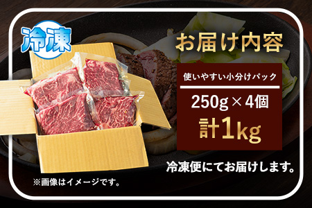 あか牛 赤身ステーキ用 1kg (250g×4) 白水乃蔵《60日以内に出荷予定(土日祝除く)》 あか牛 あかうし 赤牛 赤身 冷凍 小分けパック