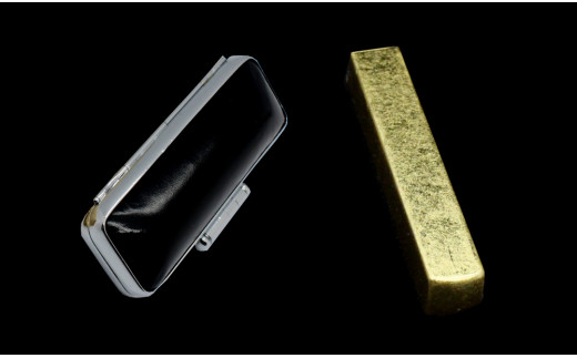 【甲州手彫印章　煌雅印】名刺印　象牙7.5㎜角　（金箔象牙・牛革黒ケース）[5839-9387]