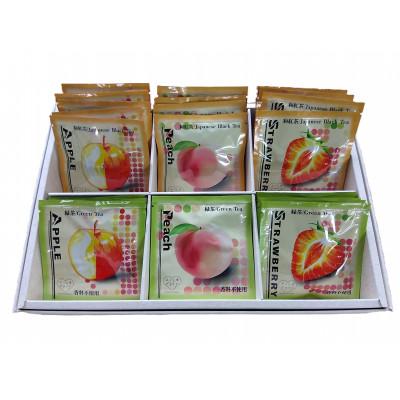 ふるさと納税 郡山市 和紅茶・緑茶くだもの6種セット(りんご・もも・いちご) 30個入り