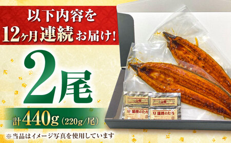 【全12回定期便】中国産 特大うなぎ蒲焼 計440g（220g×2尾）吉野ヶ里町/株式会社フジマキ うなぎ ウナギ 蒲焼[FDM016]