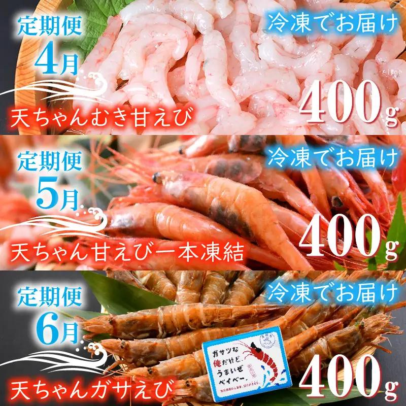 3ヶ月連続お届け 旬のエビ三昧定期便 2027年4月以降発送 甘えび 剥きエビ [C-8503]