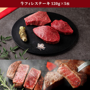 【和牛セレブ】鳥取県産牛ヒレステーキ 120g×５枚