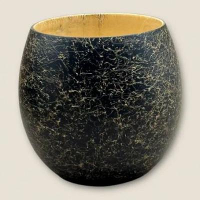 ふるさと納税 海南市 木製 エッグカップ 乱糸マット仕上げ　漆黒