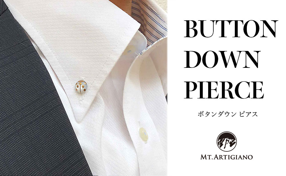 ボタンダウンピアス Lady Bird 金  てんとう虫 白蝶貝 漆 蒔絵 ドレスピアス ピンブローチ タイタック アクセサリー  伝統工芸 工芸品うるしアート 復興 震災 コロナ 能登半島地震復興支援 北陸新幹線 F6P-0359