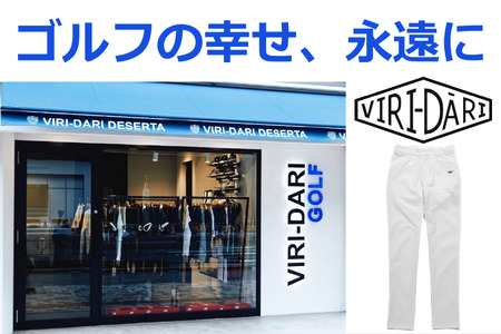 再生ポリエステル使用 サステナブル・ゴルフウェア・ブランド VIRI-DARI (ヴィリダリ) GOLFのパンツ 吸水・速乾・UVケア レディースＳ（ホワイト）