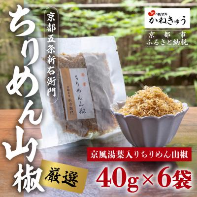 ふるさと納税 京都市 【かねきゅう】五条新右衛門 京風湯葉入りちりめん山椒 40g×6|京都 ちりめん山椒 人気セット