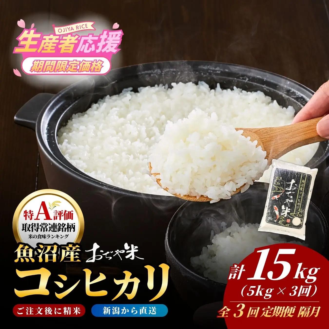 魚沼産コシヒカリ 令和7年 定期便 15kg おぢや米 5キロ×3回  小千谷市 コシヒカリ