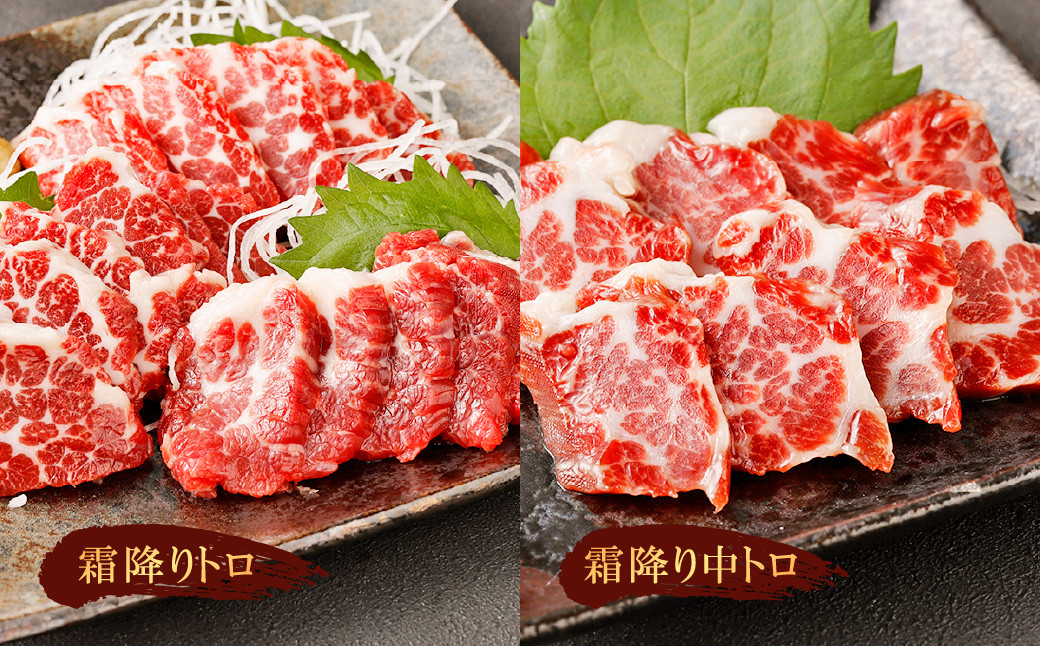 熊本 馬刺し 『霜降りセット』 計200g 霜降り トロ 中トロ 馬肉