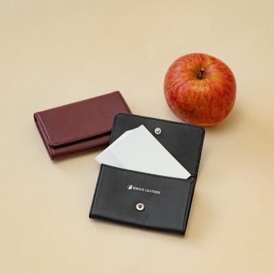 ふるさと納税 長野県 りんごレザー　【RingoLeather(R)】 CARD CASE 黒 |  | 02